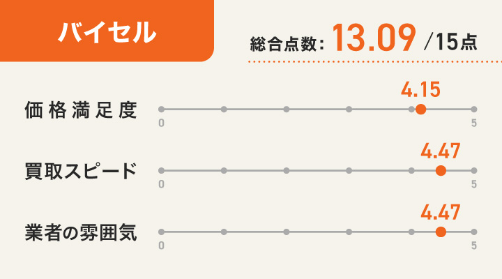 バイセルのレーダーチャート