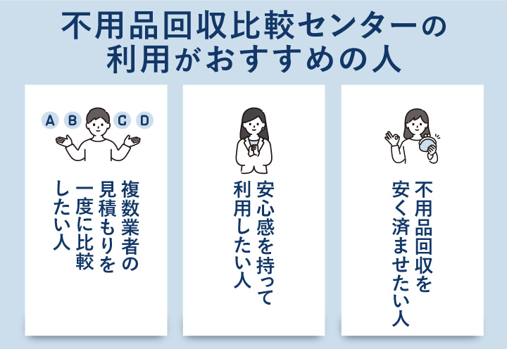 豊田市の不用品回収で不用品回収比較センターの利用がおすすめの人