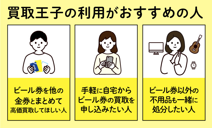 ビール券買取における買取王子の利用がおすすめの人の画像