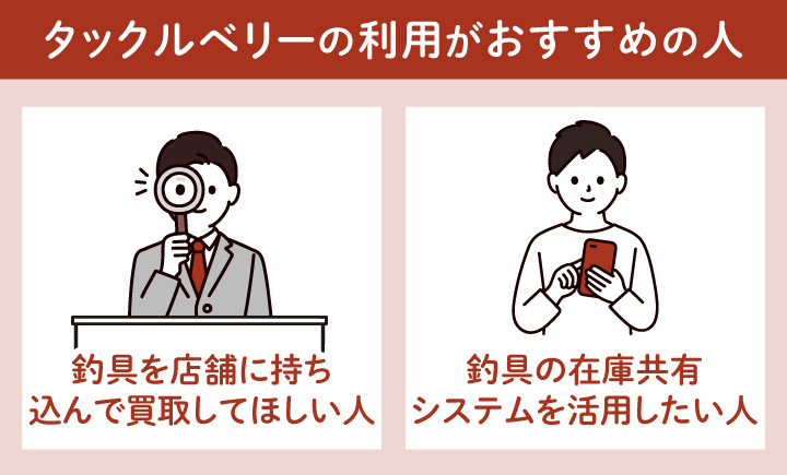 釣具買取におけるタックルベリーの利用がおすすめの人の画像