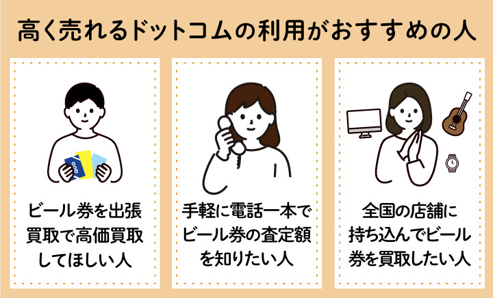 ビール券買取における高く売れるドットコムの利用がおすすめの人の画像