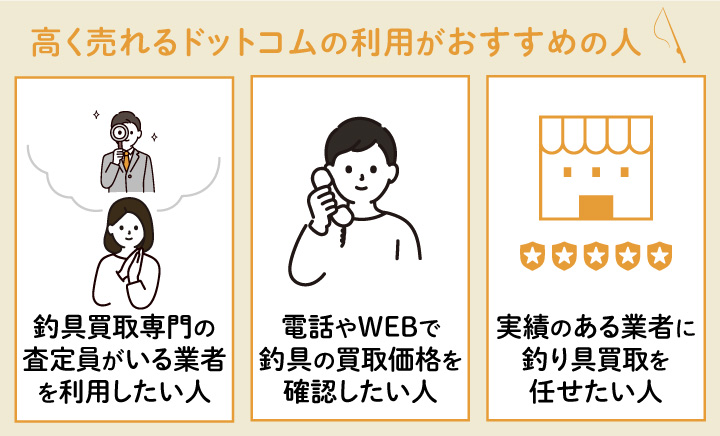 釣具買取における高く売れるドットコムの利用がおすすめの人の画像