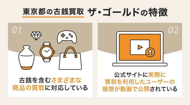 東京で古銭買取におけるザゴールドの特徴の画像