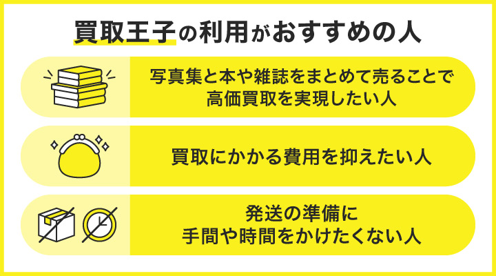 写真集買取において買取王子の利用がおすすめの人の画像