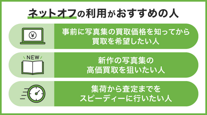 写真集買取においてネットオフの利用がおすすめの人の画像