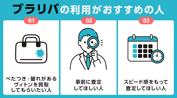 壊れたルイヴィトン買取におけるブラリバの利用がおすすめの人の画像