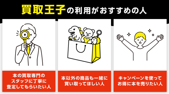 本買取における買取王子の利用がおすすめの人の画像