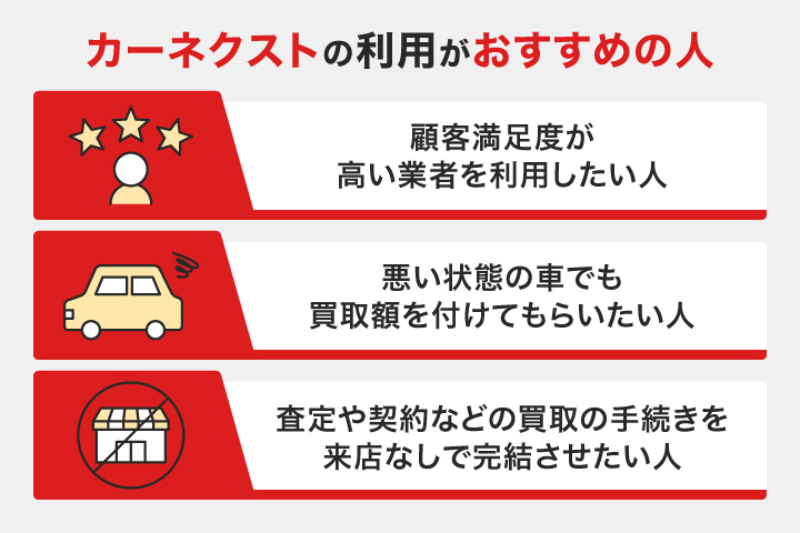 車買取におけるカーネクストの利用がおすすめの人の画像