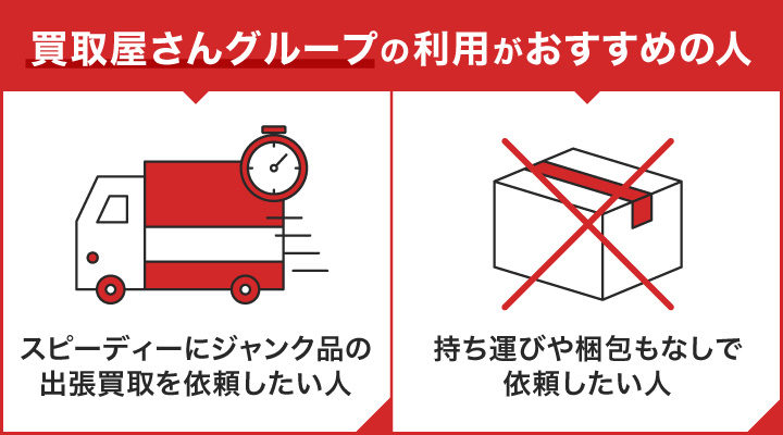 ジャンク品買取における買取屋さんグループの利用がおすすめの人の画像