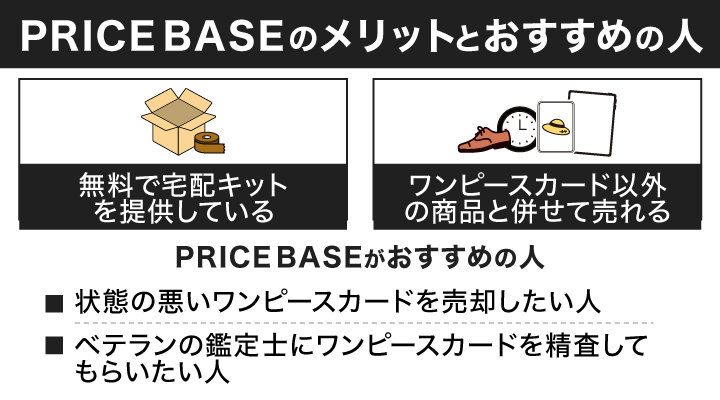 ワンピースカード買取におけるPRICE BASEのメリットとおすすめの人の画像