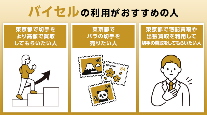 東京の切手買取におけるバイセルの利用がおすすめの人の画像